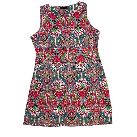 Tommy Hilfiger Pink Paisley Jewel Round Neckine Sleeveless Shift Dress Size 14 - Picture 1 of 8